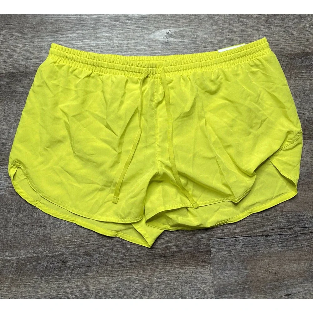 Old Navy Active Womens L Go-Dry Yellow Workout Lined Shorts Mesh K2 - Picture 1 of 7